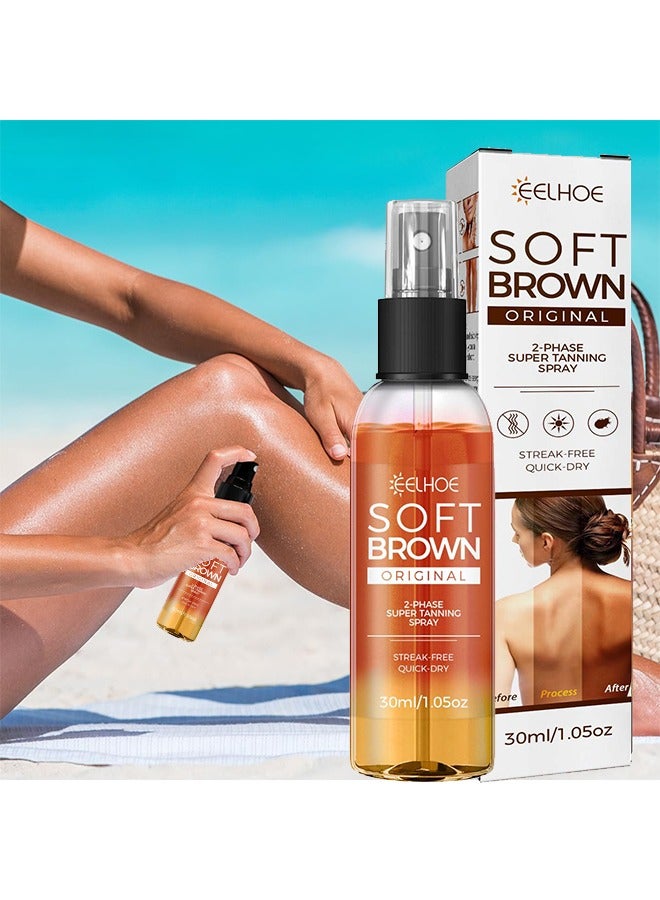 إيلهو بخاخ التسمير الذاتي الأصلي باللون البني الناعم ، رذاذ التسمير المكثف ، بخاخ مسرع التسمير ، مناسب لكراسي التشمس والشمس الخارجية ، كريم تسمير لكراسي الاستلقاء للتشمس والهواء الطلق ، تسمير الجسم الذاتي - Image 1